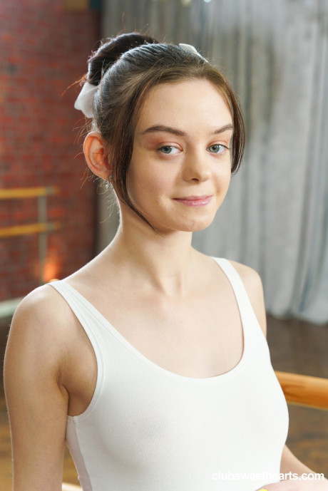 Skinny ballerina Pure Kitti flaunts her petite figure and rubs her clitoris