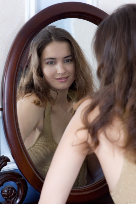 Ravishing young Francine A showing her awesome bush & her natural breasts