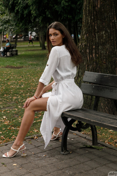 Latvian girlfriend Shyla Volbeck flashing her incredible butt in public