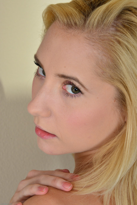 Thin babe Odette Delacroix flaunts her tiny titties & spreads her shaved twat