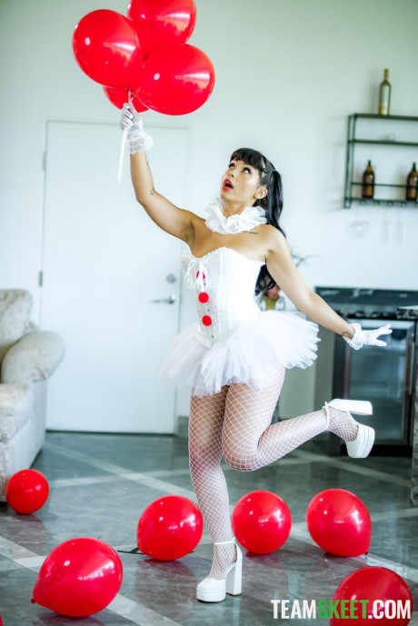 Sweety in a lovely costume Beca Barbie getting sexed hard doggystyle