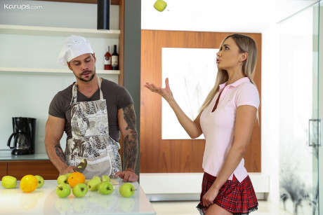 Horny babe Venera Maxima gets nailed by the hunky chef