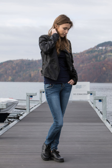 Fine young Mia I reveals her perfect breasts and poses in public