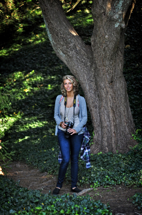 Dazzling yellow-haired Marilyn Winters flashing her gigantic titties while on vacation