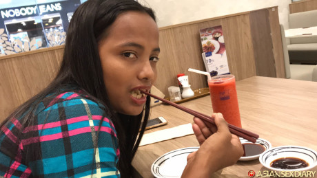 Gorgeous teen Kat D shows her creampied snatch up close after POV sex