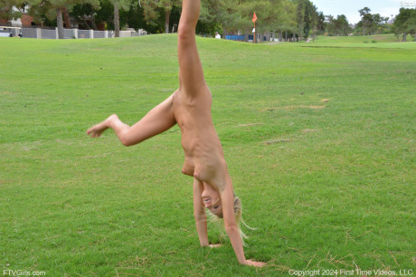 Babe amateur Staci unveils her titties and toys her hot pussy in a solo